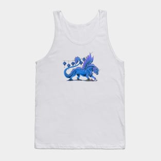 Fierce Blue Oriental Lion Dragon Tank Top